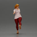 Woman in casual outfit joyfully kicks her leg with energy - Only-Games