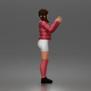 woman In Puffer Jacket With Mini Skirt Thigh-Highs And Boots