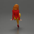 Stylish woman sitting confidently in red top yellow pants heels - Only-Games