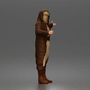 Desert Wanderer Guide Character in Hooded Robe and Masked Outfit - Only-Games
