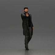 Man in Black Coat Aiming a Gun with Confident Stance - Only-Games