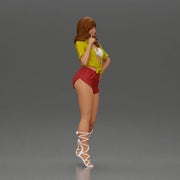 Confident and Stylish Woman in Chic Summer Outfit Posing Playfully - Only-Games
