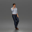 man smoking wearing sunglasses collared shirt trousers leather shoes