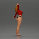 Golden dancer spins gracefully wearing red top and black bikini - Only-Games
