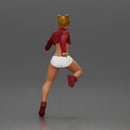 Woman in red crop top and sneakers riding a motorbike - Only-Games