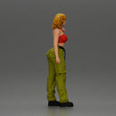 Urban dancer showcasing attitude in red tube top cargo pants pose - Only-Games