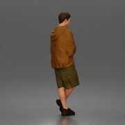 Man crosses arms wearing hoodie shorts sneakers relaxed - Only-Games