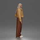 Relaxed Hijab Stander Posing in Jacket Shirt Pants and Sneakers