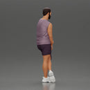 Casual Tennis Player Posing with Racket in Sporty Outfit - Only-Games