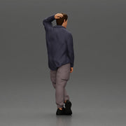 Fashion model posing casually in open shirt cargo pants relaxed stance - Only-Games