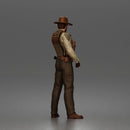 Confident Sheriff Standing Firm in Classic Western Outfit and Hat