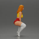 Sexy girl sitting at home wearing shorts and mini shirt at home - Only-Games