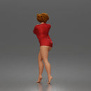 Woman in short dress barefoot expressing joy and freedom