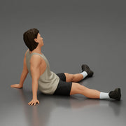 Casual Pose Relaxed Man Sitting with Comfortable Clothing and Footwear - Only-Games