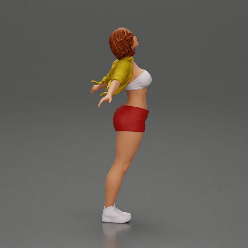 Auburn haired woman twirls with arms outstretched embracing pure freedom - Only-Games