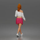 Trendy Girl Walking Confidently with Drink in Stylish Casual Outfit