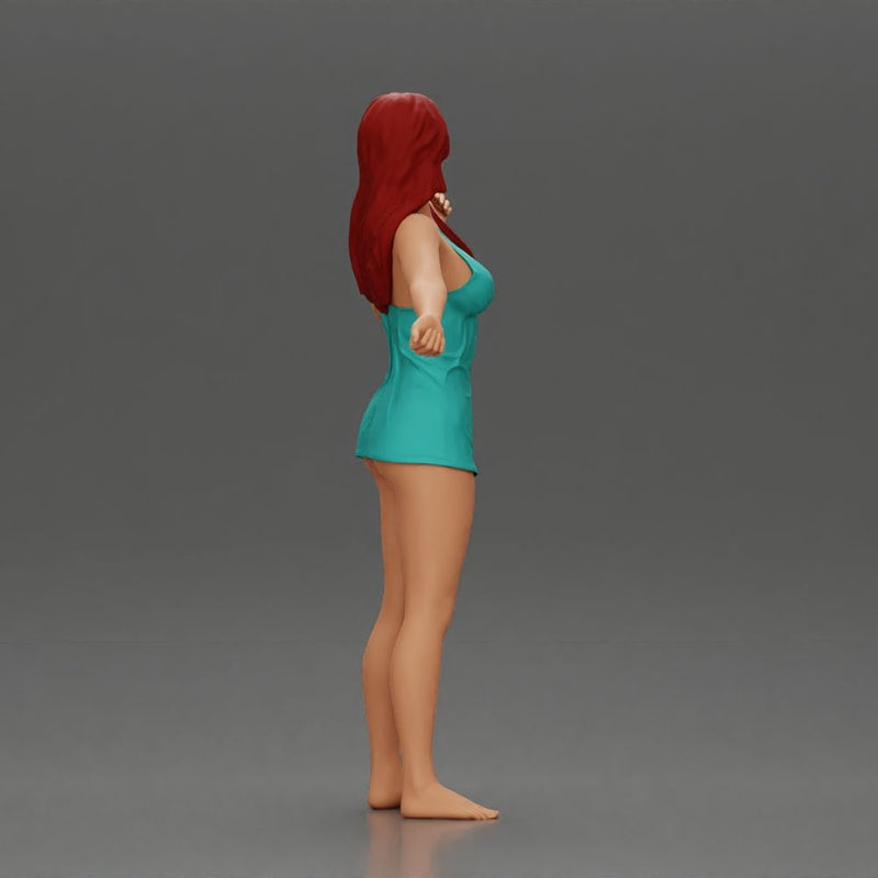 woman wearing a wet shirt moving gracefully with her arms in motion - Only-Games