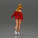 Girl lets her red jacket slip embracing freedom rhythm grace and herself fully - Only-Games