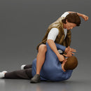 Man Confronting Opponent in Intense Struggle on the Street Man Lying on the Ground, Defending Himself from an Attack - Only-Games