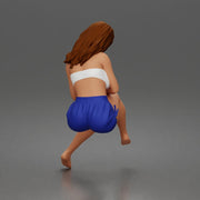 Relaxed woman sips morning coffee wearing summer top and shorts 1-24 - Only-Games
