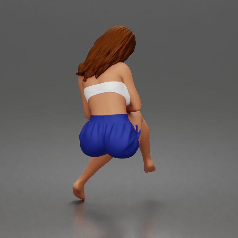 Relaxed woman sips morning coffee wearing summer top and shorts 1-24 - Only-Games