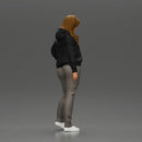 Casual girl with hoodie and sweatpants, striking a confident pose - Only-Games