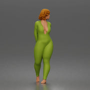 Woman walks away glancing back wearing romper pajama - Only-Games