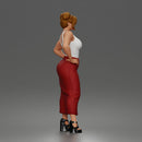 Confident Woman Posing Boldly While Rocking Dramatic Slit Skirt Look