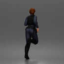 Running Law Enforcement Officer with Tactical Vest and Boots