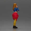 Casual yet confident woman in vibrant colors, striking a thoughtful pose - Only-Games