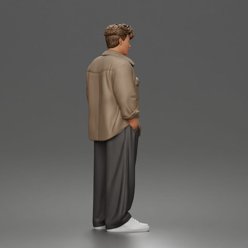 Relaxed Hands In Pockets Poser in Jacket Shirt Pants Sneakers