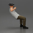 Man in hat smoking pipe leaning back with cool style - Only-Games