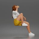 Relaxed Morning Drinker Sitting Casually in Comfy Outfit and Sneakers
