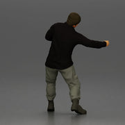 Asian Man in Hoodie and Cargo Pants Fighting with Strong Stance - Only-Games