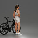 Confident Cyclist Standing with bicycle