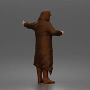 Desert Wanderer Guide Character in Hooded Robe and Masked Outfit - Only-Games