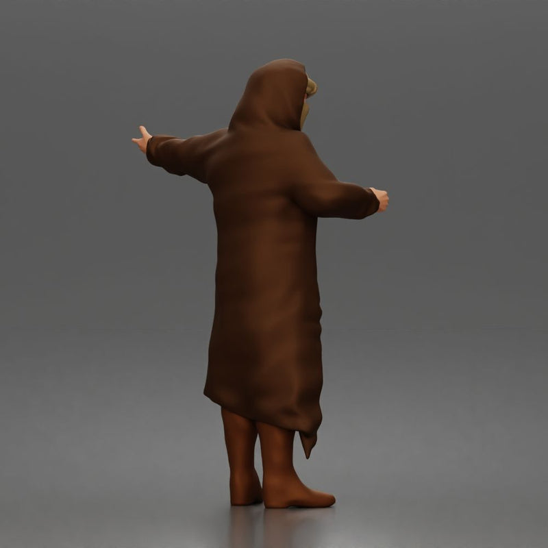 Desert Wanderer Guide Character in Hooded Robe and Masked Outfit - Only-Games