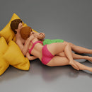 Couple cuddling affectionately on pillows wearing underwear - Only-Games