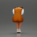 Crying girl sitting low in orange dress with head in hands - Only-Games