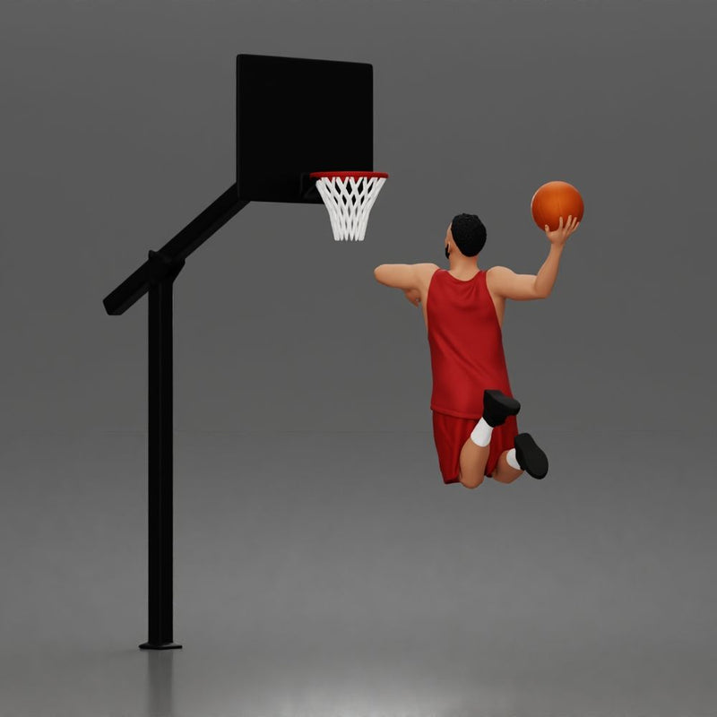 Basketball player soaring through air for powerful onehanded slam dunk - Only-Games