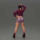 Woman in purple outfit striking a playful pose with braids and heels - Only-Games