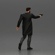 Man in Black Coat Aiming a Gun with Confident Stance - Only-Games