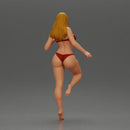 Stylized female figure posed dynamically in minimal attire - Only-Games