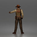 Confident Sheriff Standing Firm in Classic Western Outfit and Hat