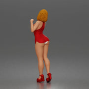 Fashion forward woman in red dress commands attention with poise - Only-Games