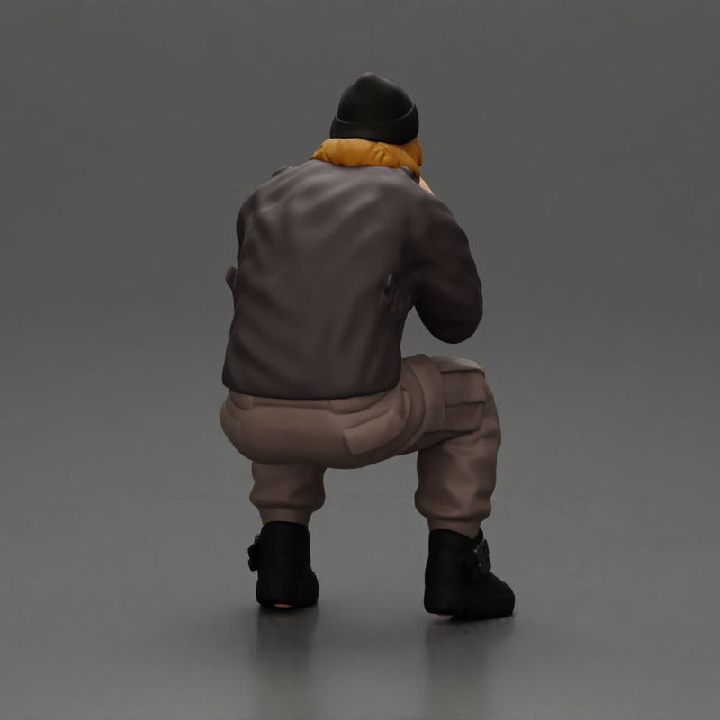 Gangster sitting in thought dressed casually with a beanie and jacket - Only-Games