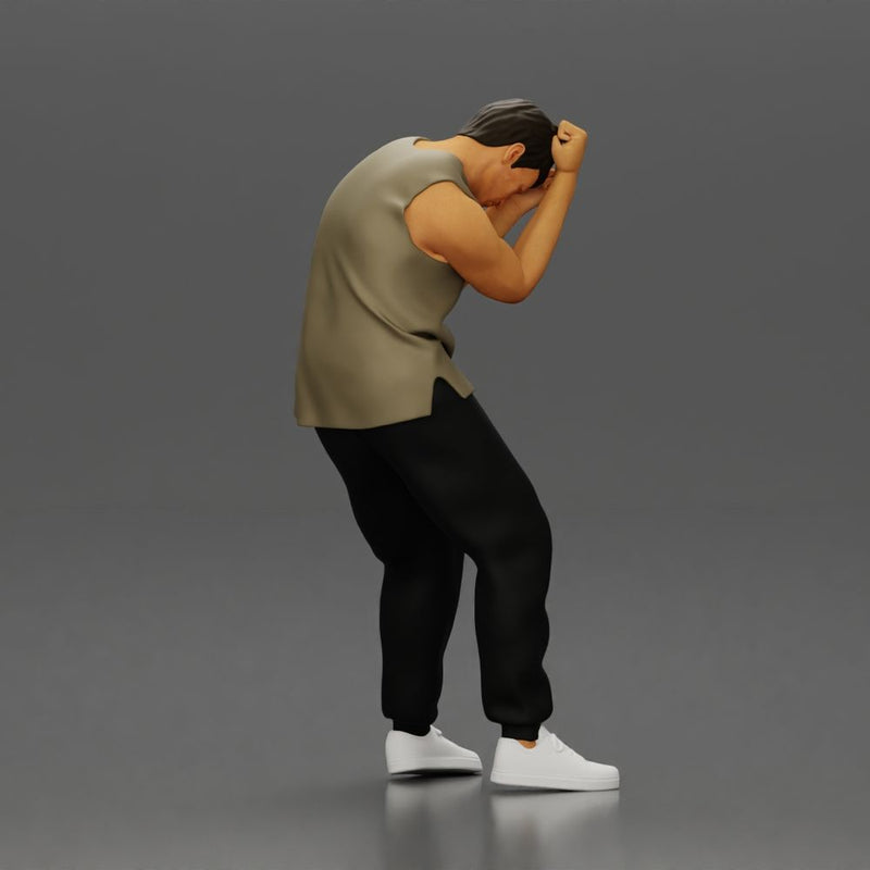 Man in Casual Outfit Defending Against Attack in Intense Fight - Only-Games
