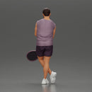 Casual Tennis Player Posing with Racket in Sporty Outfit - Only-Games