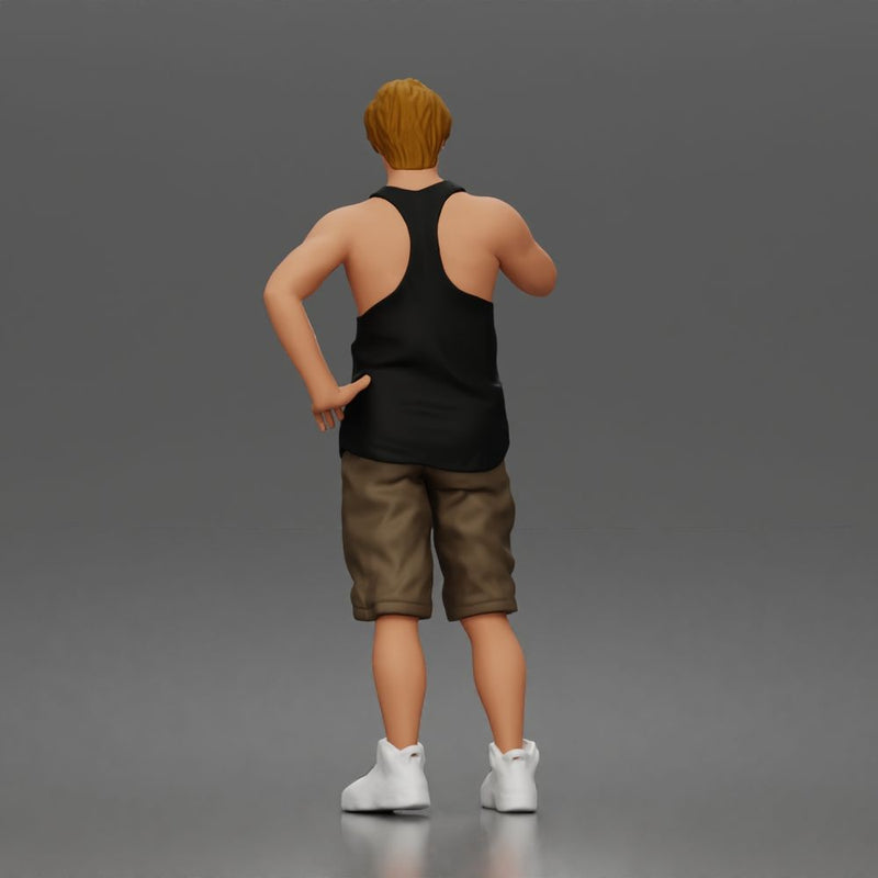 Relaxed tank and shorts smoking moment with urban cool - Only-Games