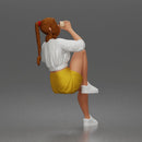 Relaxed Morning Drinker Sitting Casually in Comfy Outfit and Sneakers